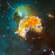 The supernova remnant N 63A, captured in an image from the Hubble Space Telescope. This is an example of the kind of cosmic explosion that produces heavy elements.